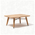 Houten salontafel met stalen poten 120 x 80 x 40 cm naturel kleur