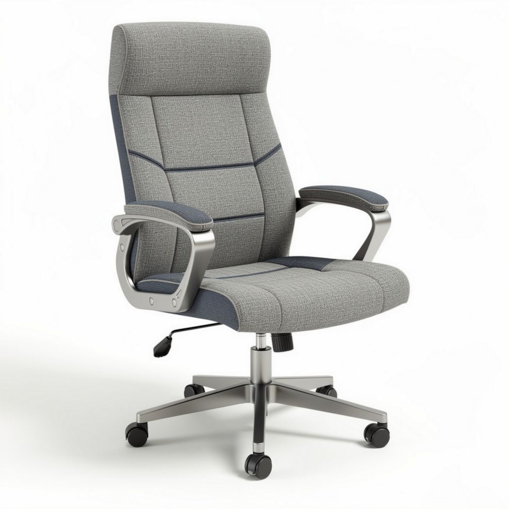 Bureaustoel met stof bekleding en verstelbare armleuningen 70 x 70 x 110cm