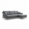 Grijs l-vormige bank met chaise longue en metalen poten 250 x 90 x 85cm